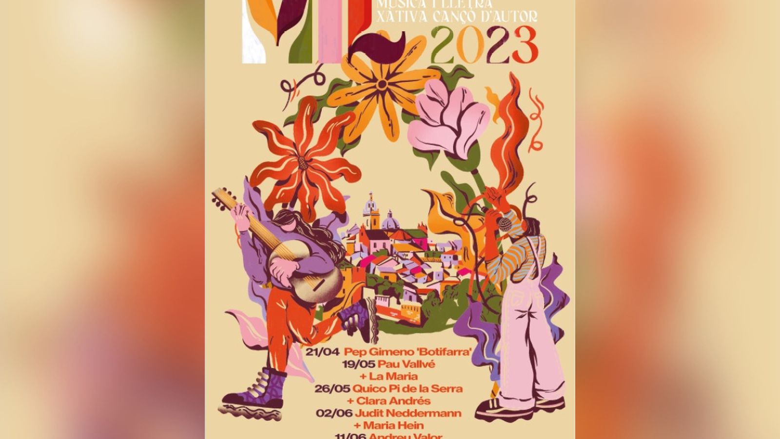 Cartell del Festival Música i Lletra Xàtiva cançó d'autor