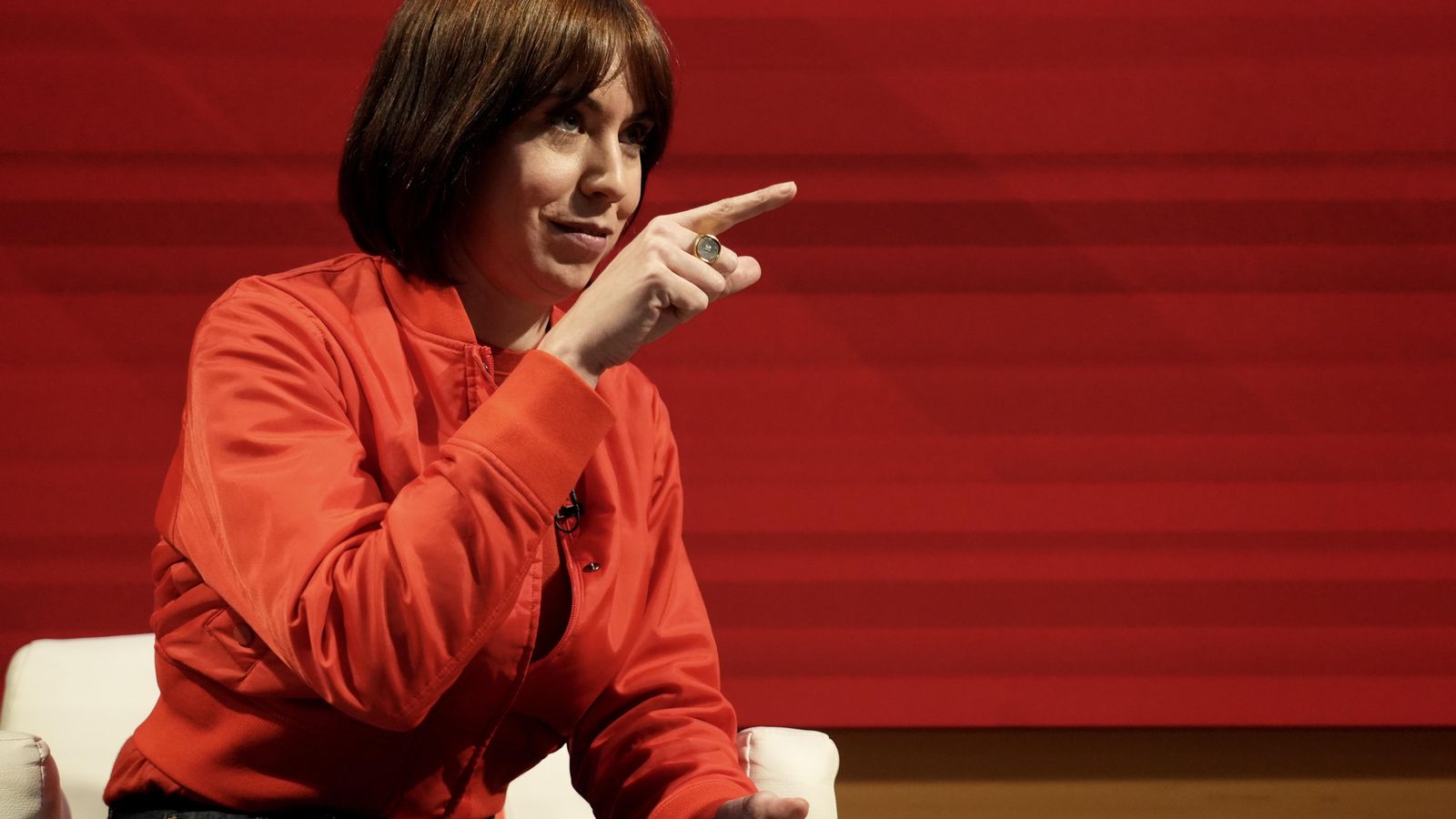 La secretària general del PSPV i ministra de Ciència, Diana Morant, durant el XV Congrés del partit a València, esta vesprada