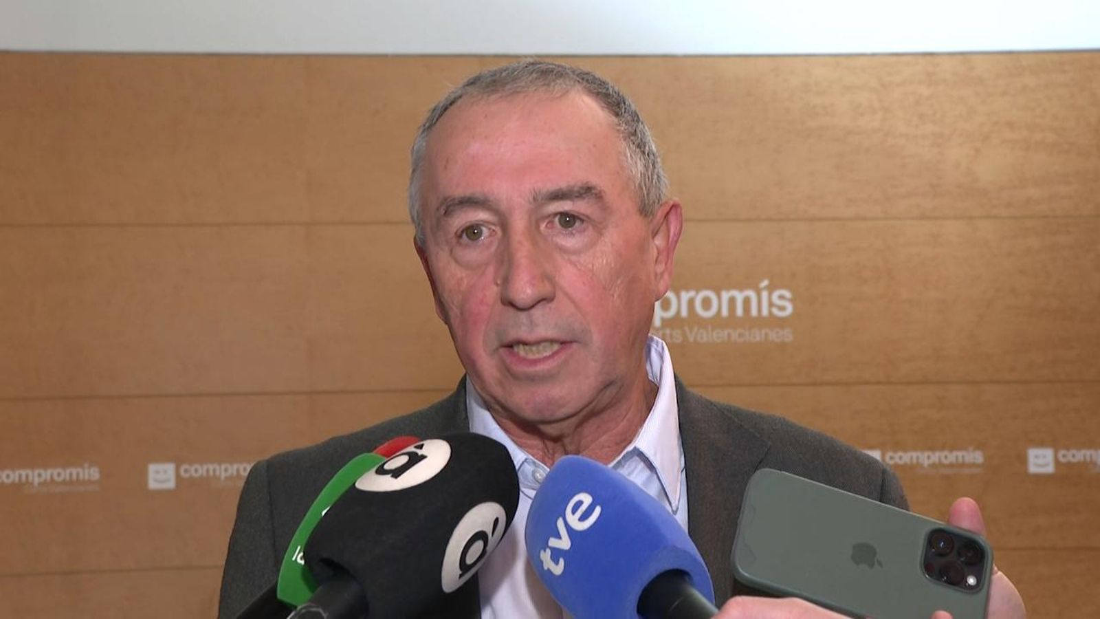 El síndic de Compromís, Joan Baldoví, durant la compareixença davant dels mitjans