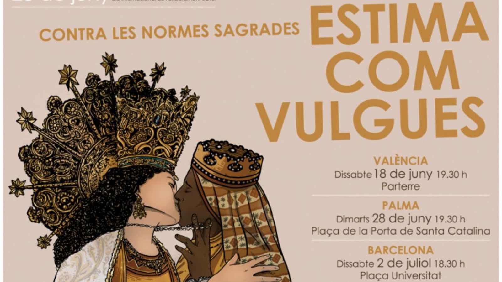 Cartell de l'associació Endavant l'Horta per a la manifestació de l'Orgull, a València, el 2016.