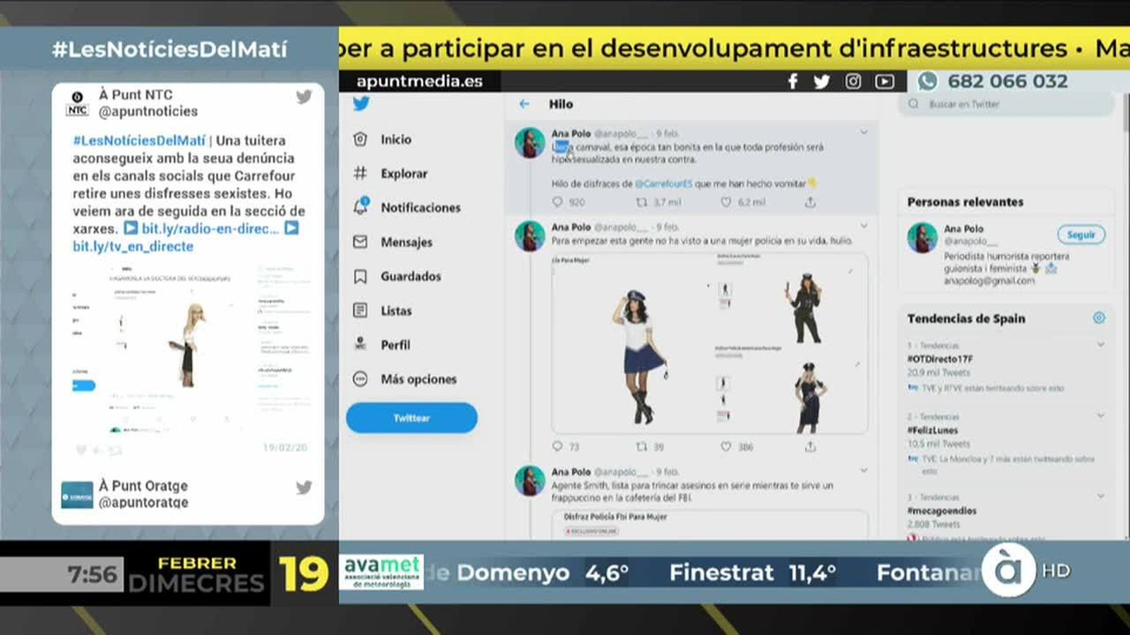 19.02.2020 | Xarxes | NM La denúncia d'una tuitera obliga Carrefour a retirar unes disfresses sexistes