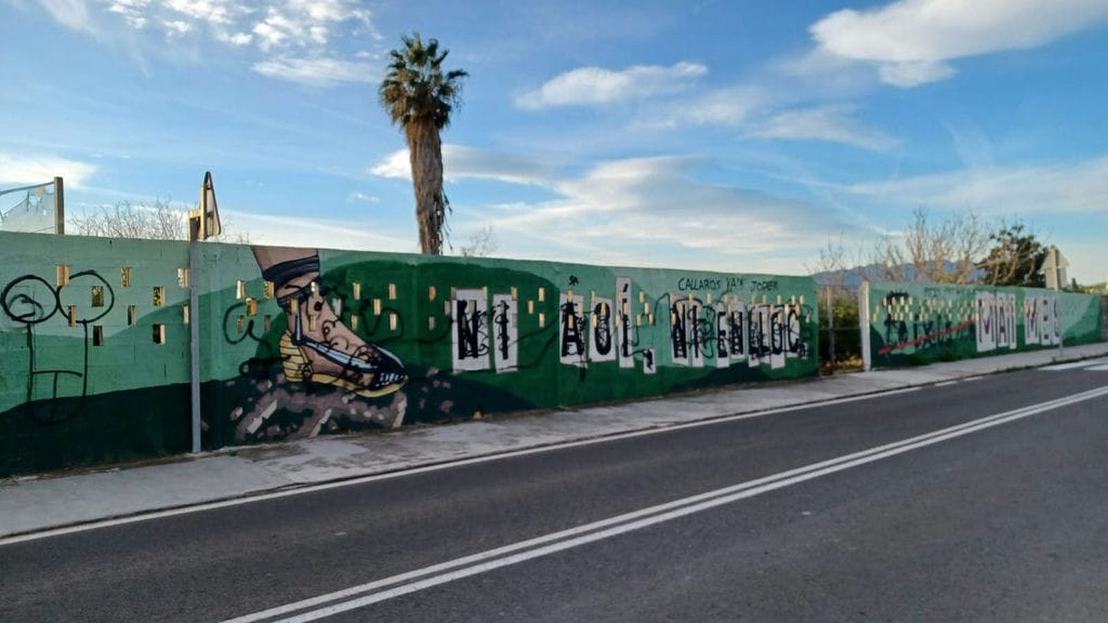 Imatges del mural vandalitzat