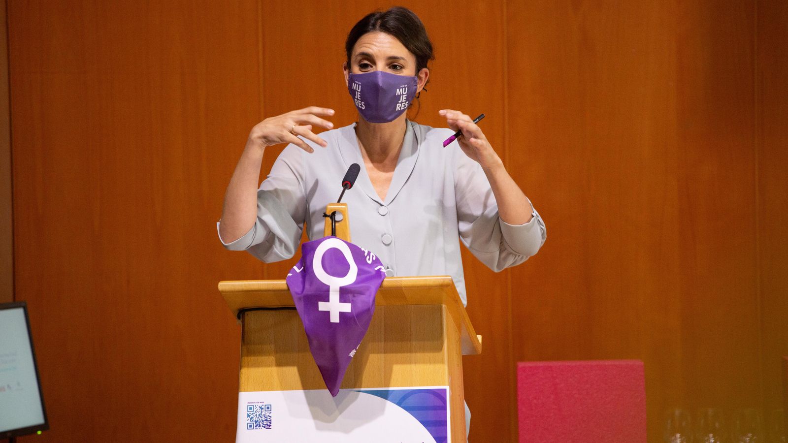 La ministra Montero en una imatge d'aquest dimarts, durant la inauguració d'un congrés a Sòria