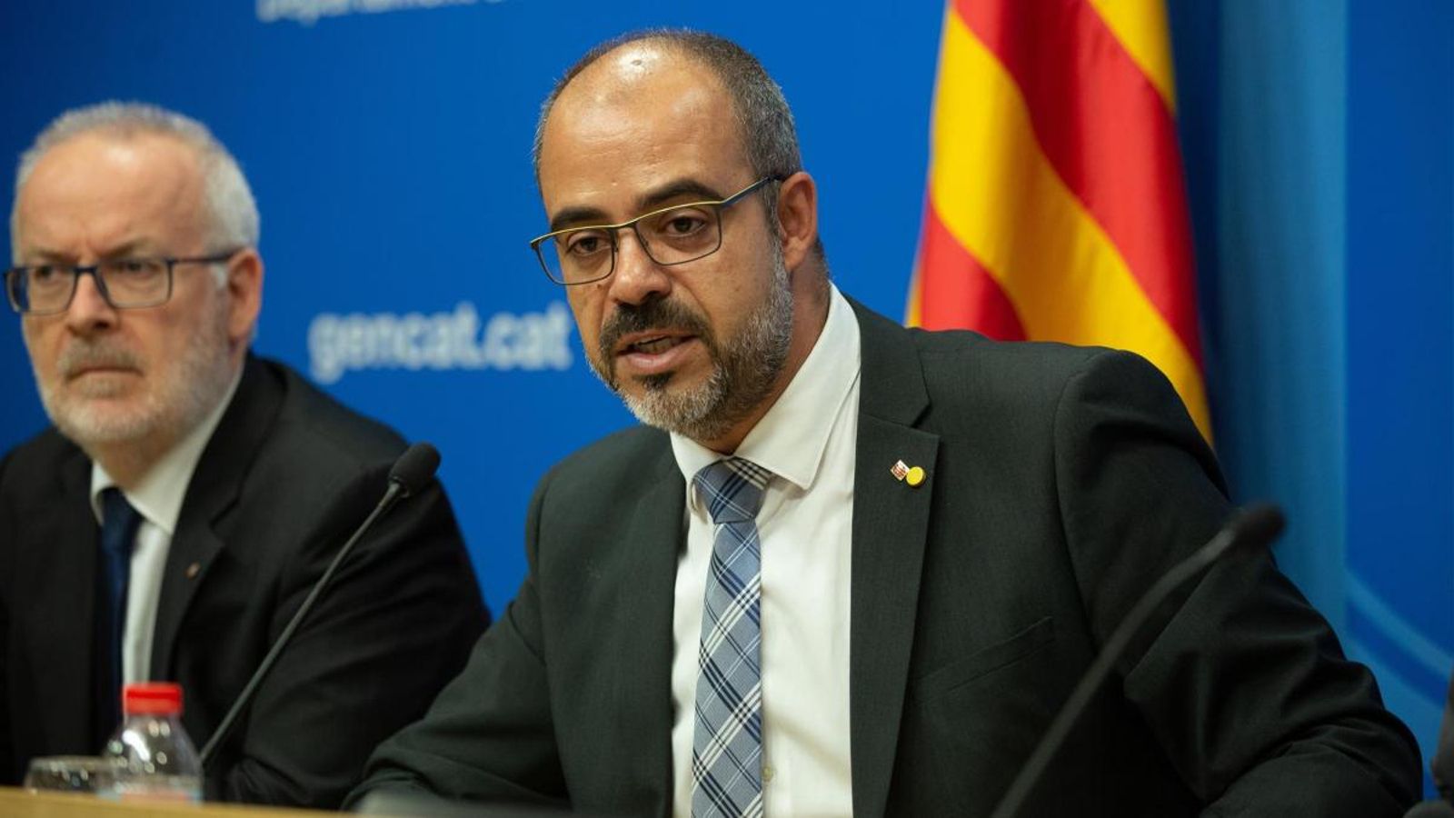 El conseller d’Interior de la Generalitat de Catalunya, Miquel Buch, en roda de premsa