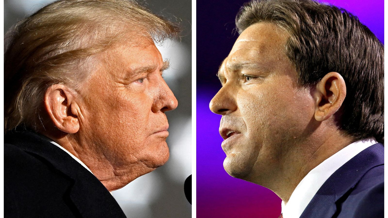 A l'esquerra, Donald Trump; i a la dreta el governador de Florida, Ron DeSantis, qui es perfila com a favorit per a encapçalar la candidatura republicana a les presidencials de 2024