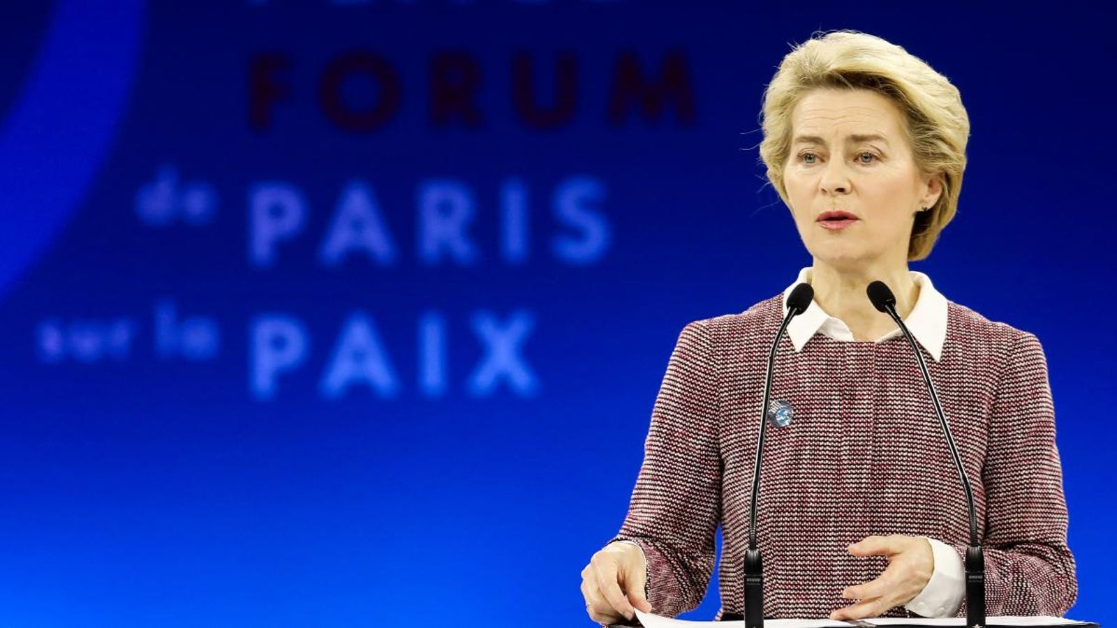 Imatge d'arxiu d'Ursula Von der Leyen al Fòrum de la Pau de París