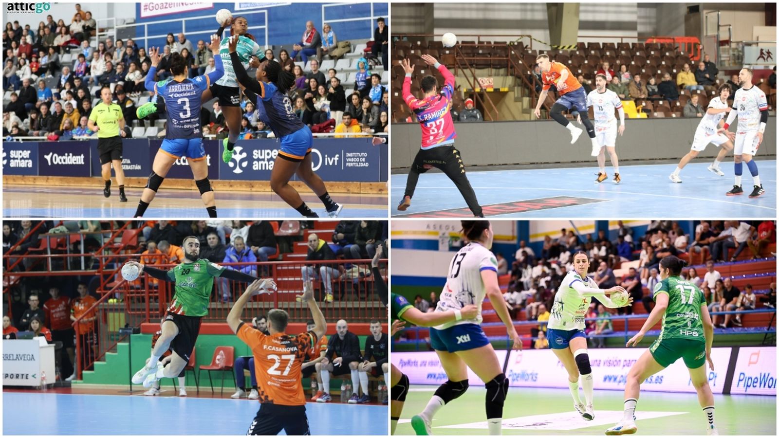 Muntatge de fotografies dels duels d'aquest cap de setmana