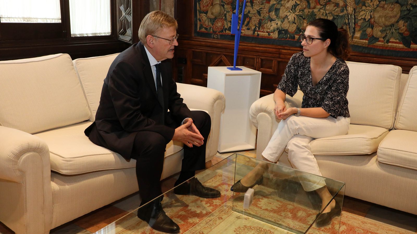 Reunió entre el president de la Generalitat, Ximo Puig, i la vicepresidenta, Aitana Mas