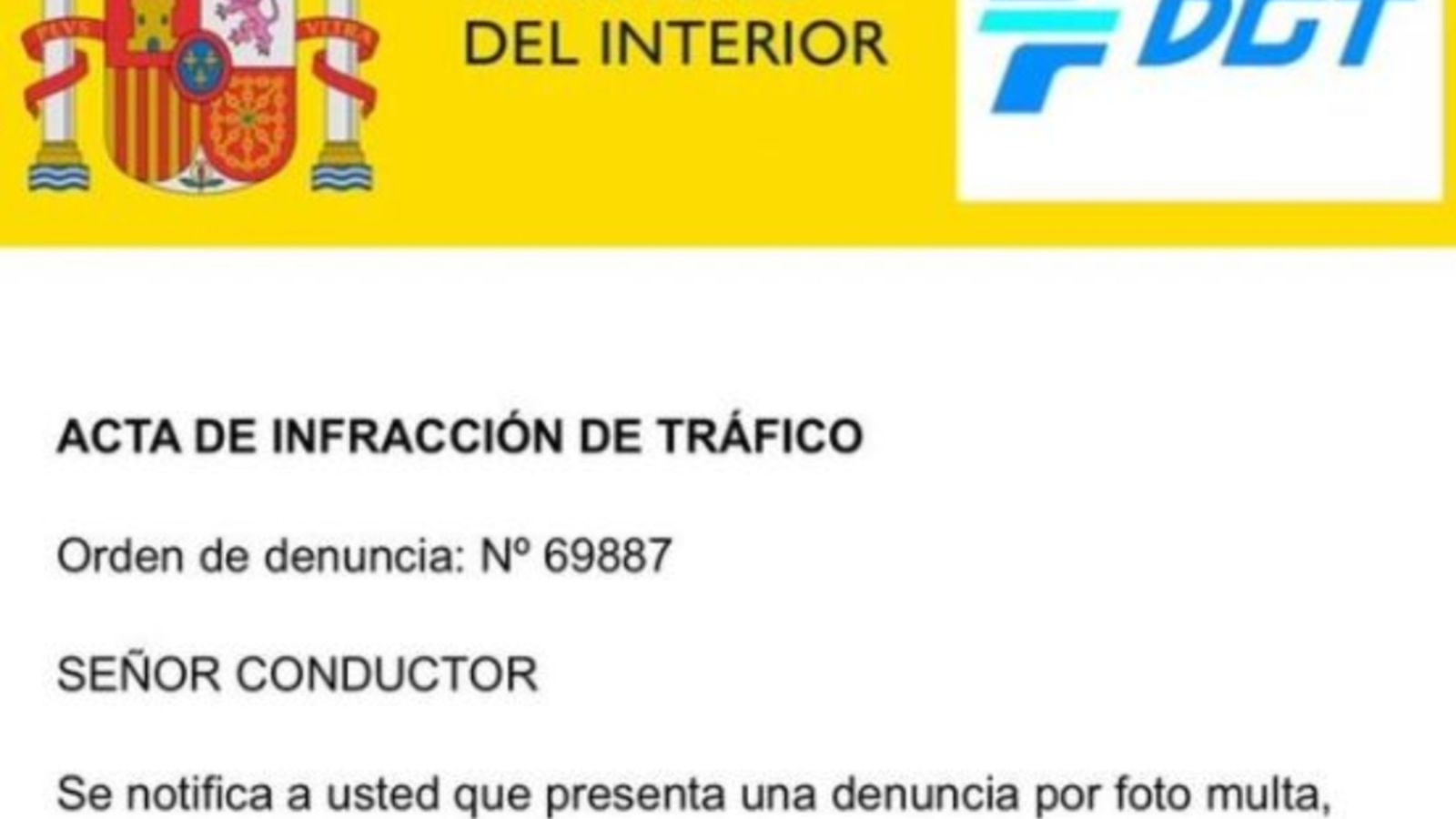 La DGT alerta que els correus electrònics que notifiquen multes de trànsit són falsos