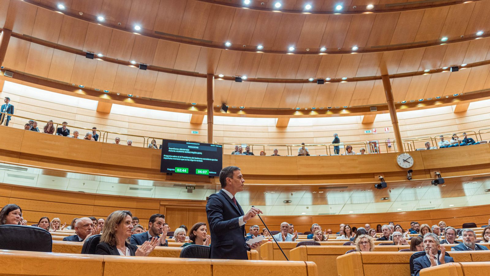 El president del govern, Pedro Sánchez, intervé durant una sessió plenària al Senat