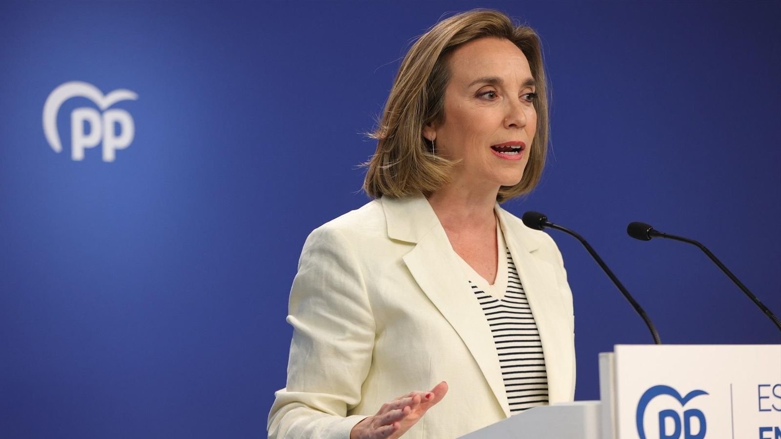 Cuca Gamarra, en una roda de premsa (arxiu)