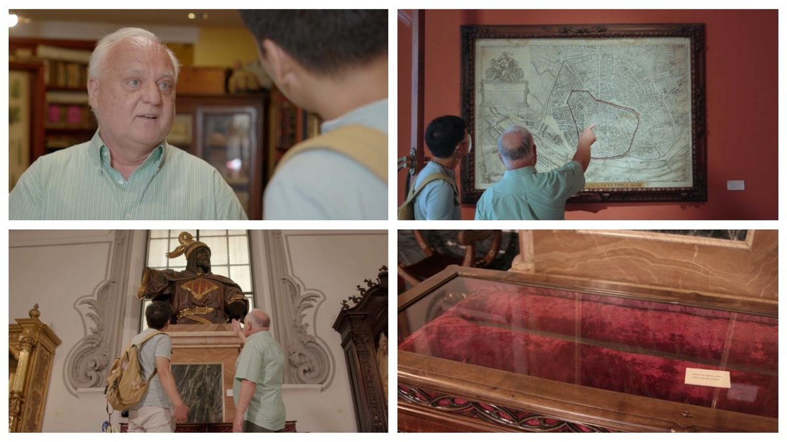 Al Museu Històric Municipal, Rafael Solaz, bibliòfil i escriptor, ha mostrat Hu el primer planol de València i el Penó de la conquesta