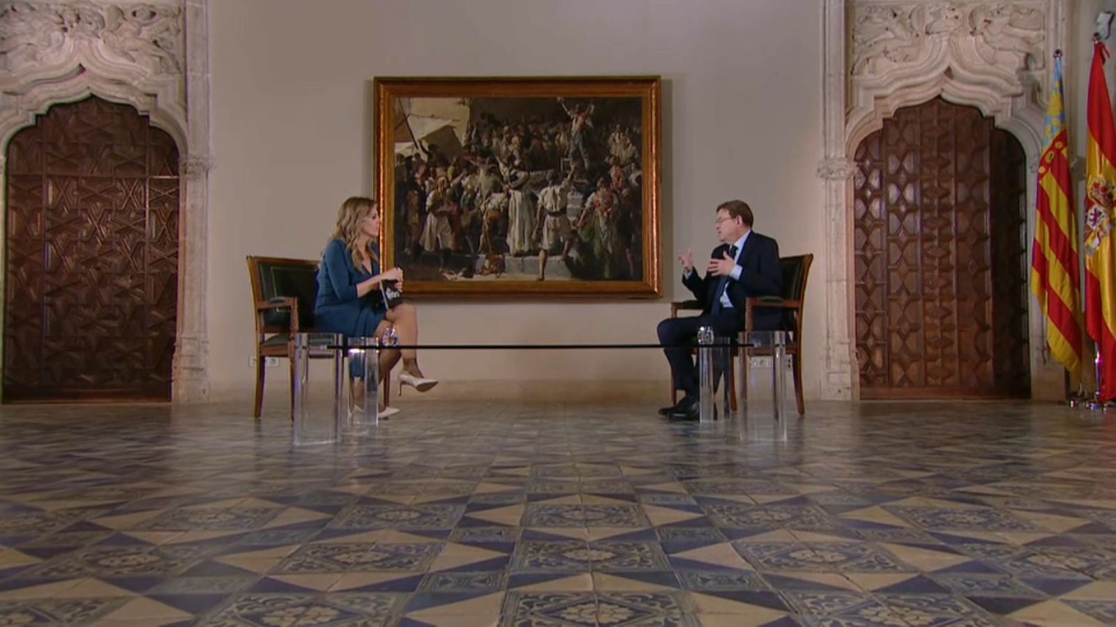 El cap del Consell Ximo Puig durant l'entrevista en el programa A la Ventura