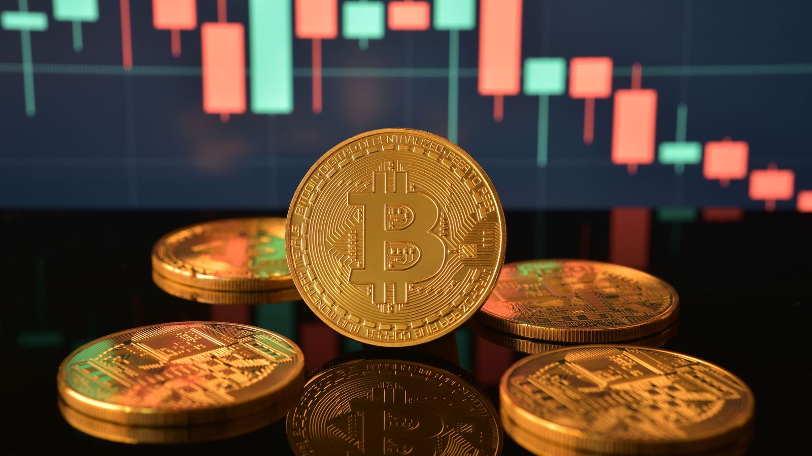 Monedes amb el símbol de Bitcoin