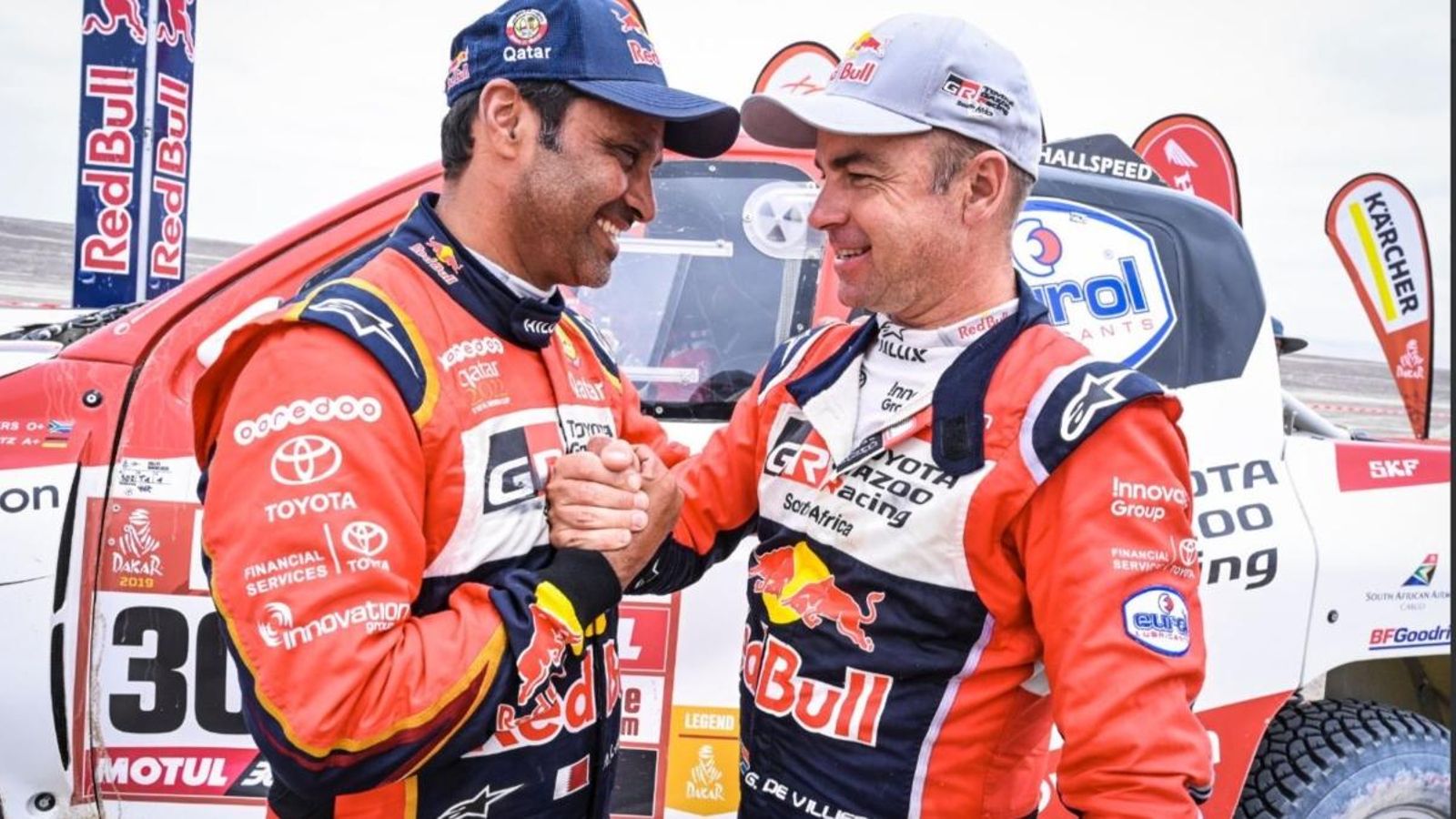 Satisfacció en l'equip del pilot qatarià.