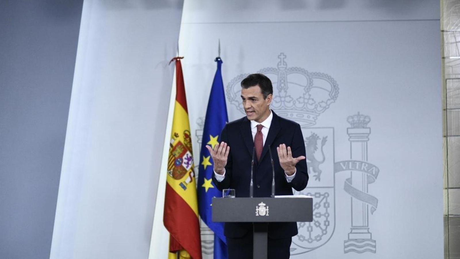 Pedro Sánchez en roda de premsa. Oscar del Pozo (Europa Press)