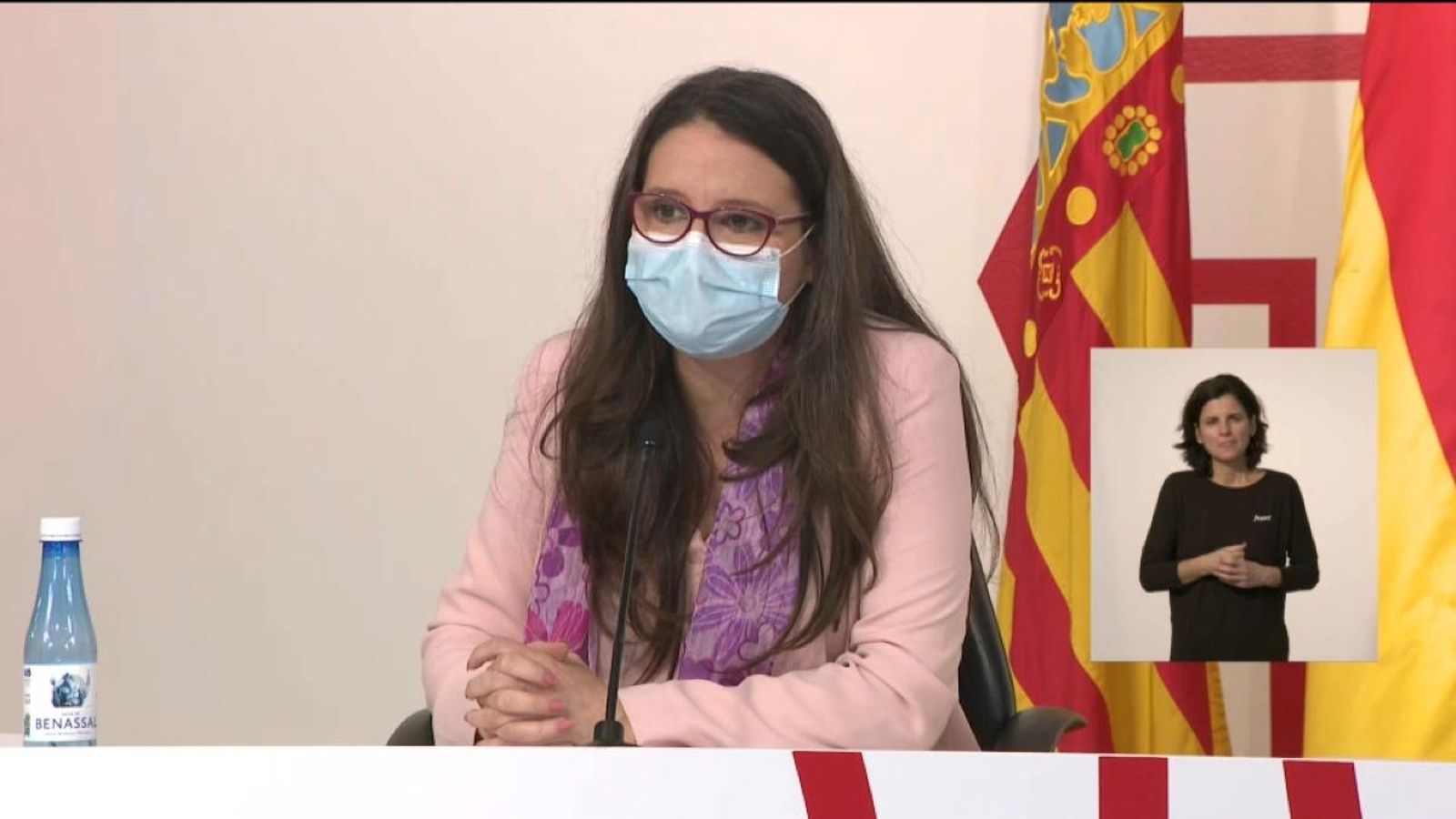 Mónica Oltra en la roda de premsa posterior al ple del Consell