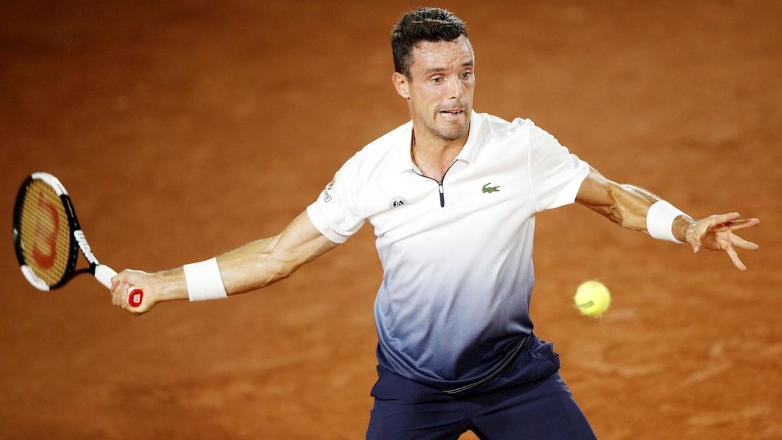 Bautista en el primer partit del Roland Garros contra Gasquet