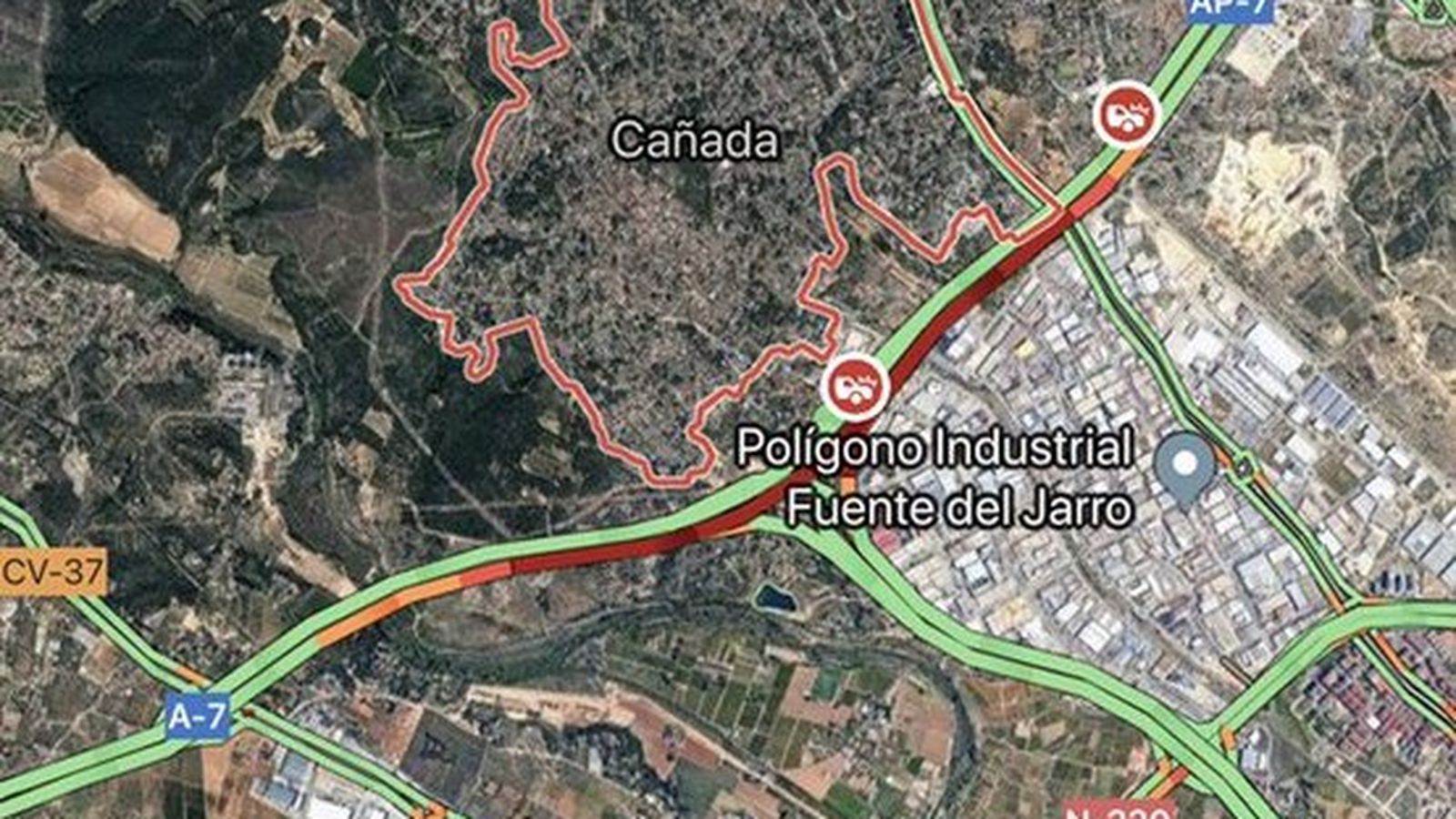Un accident a la circumval·lació de Paterna genera cues de set quilòmetres
