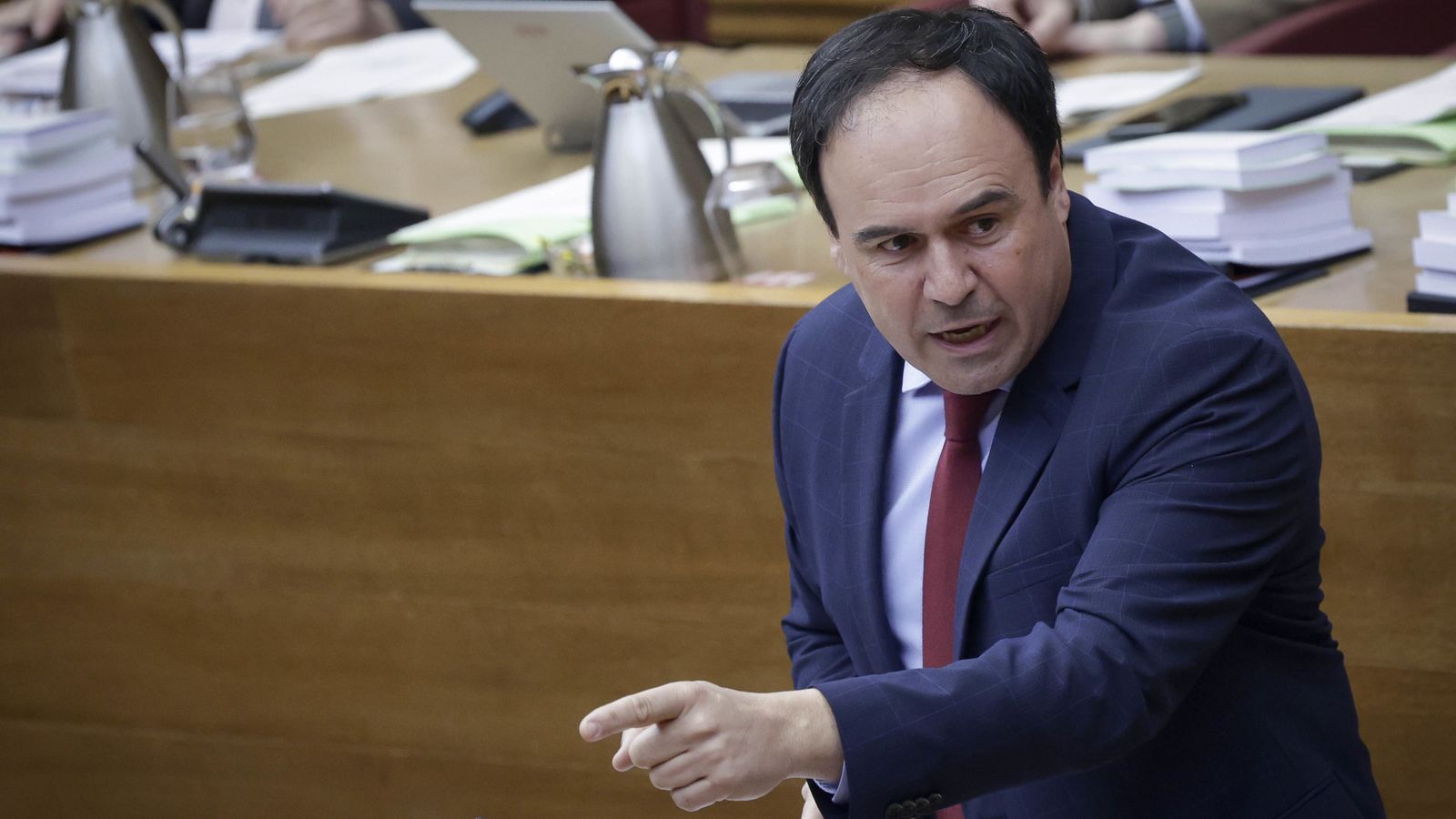 El cap del Consell, Juanfran Pérez Llorca, en la sessió de control de les Corts