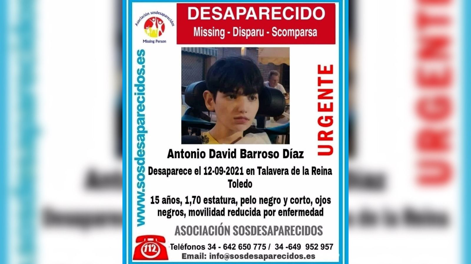 Una imatge del menor desaparegut