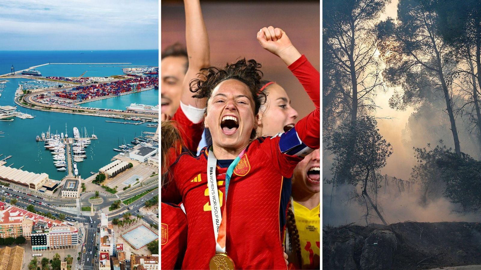 Els incendis i la sequera, les campiones valencianes del mundial de futbol o la llum verda a l'ampliació del port són algunes de les imatges d'aques 2023