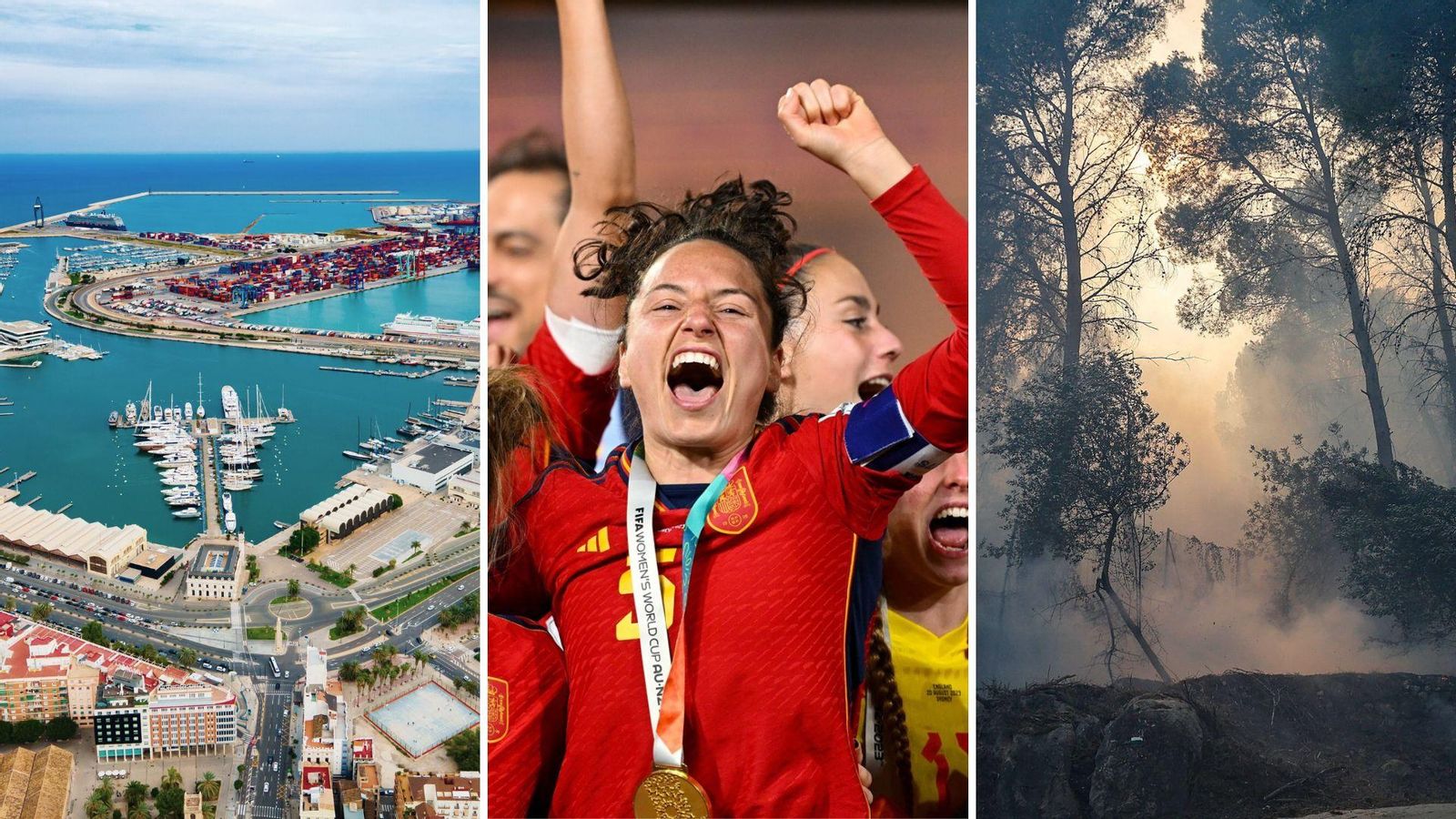 Els incendis i la sequera, les campiones valencianes del mundial de futbol o la llum verda a l'ampliació del port són algunes de les imatges d'aques 2023