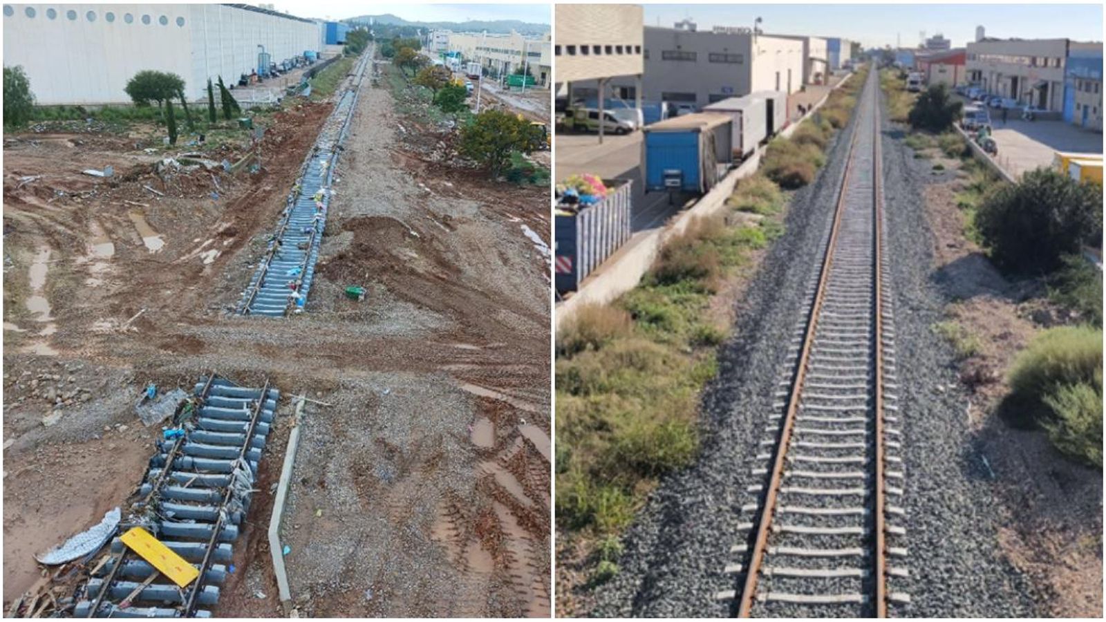 Abans i després del tram de la línia C-3 de Rodalia
