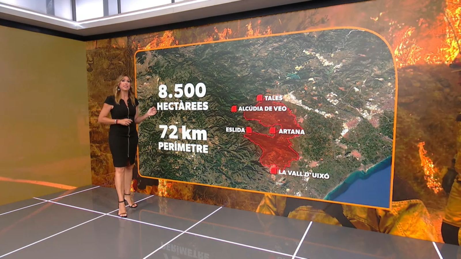 En imatge, la superfície afectada per l'incendi