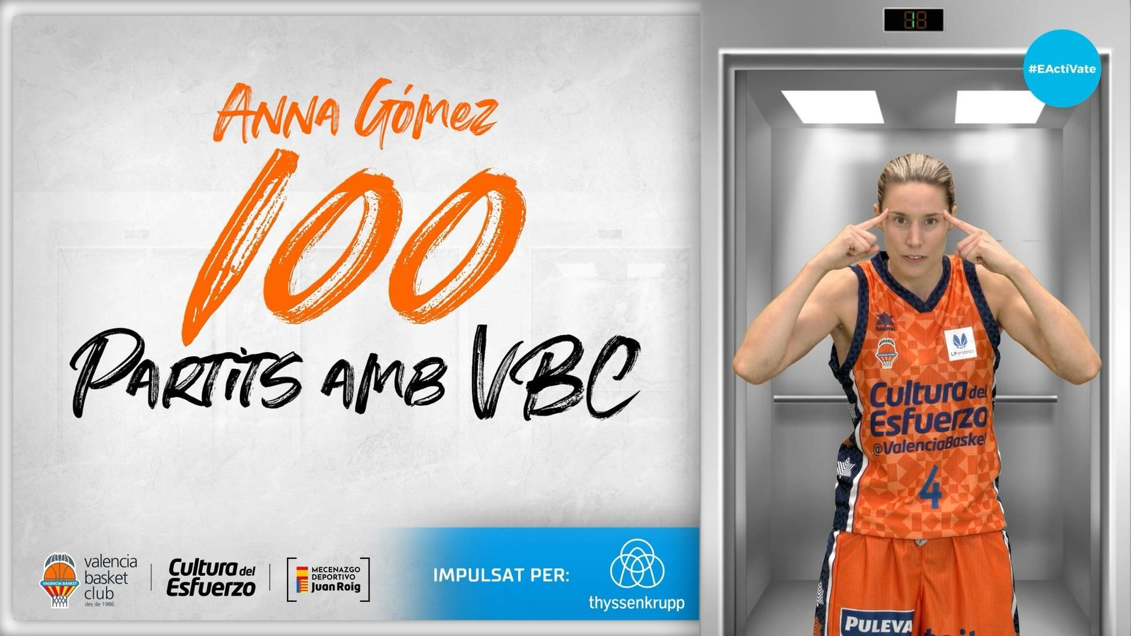 Anna Gómez complix 100 partits amb el València Basket