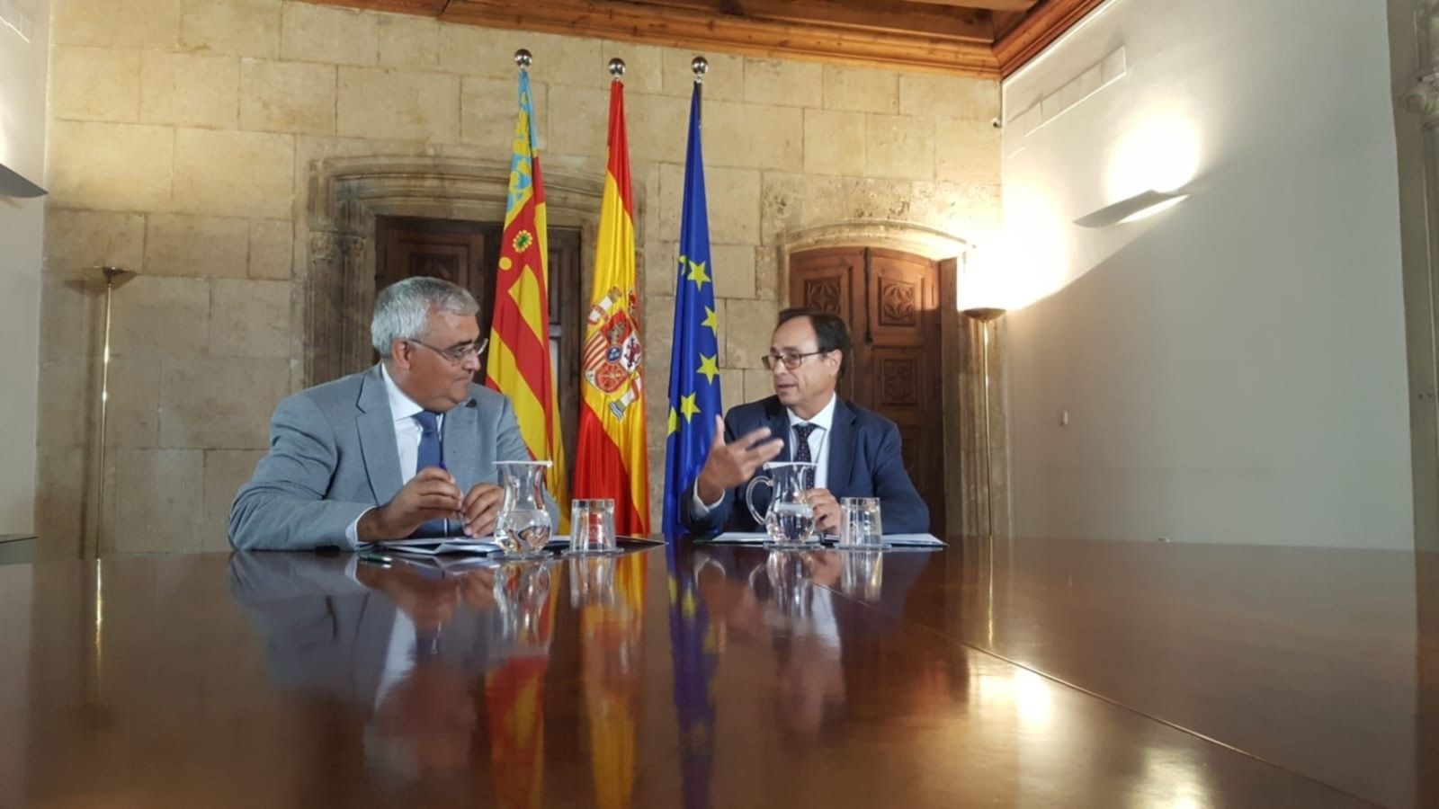 Els consellers d'Hisenda de la Comunitat Valenciana i Andalusia, en la reunió d'aquest dimecres