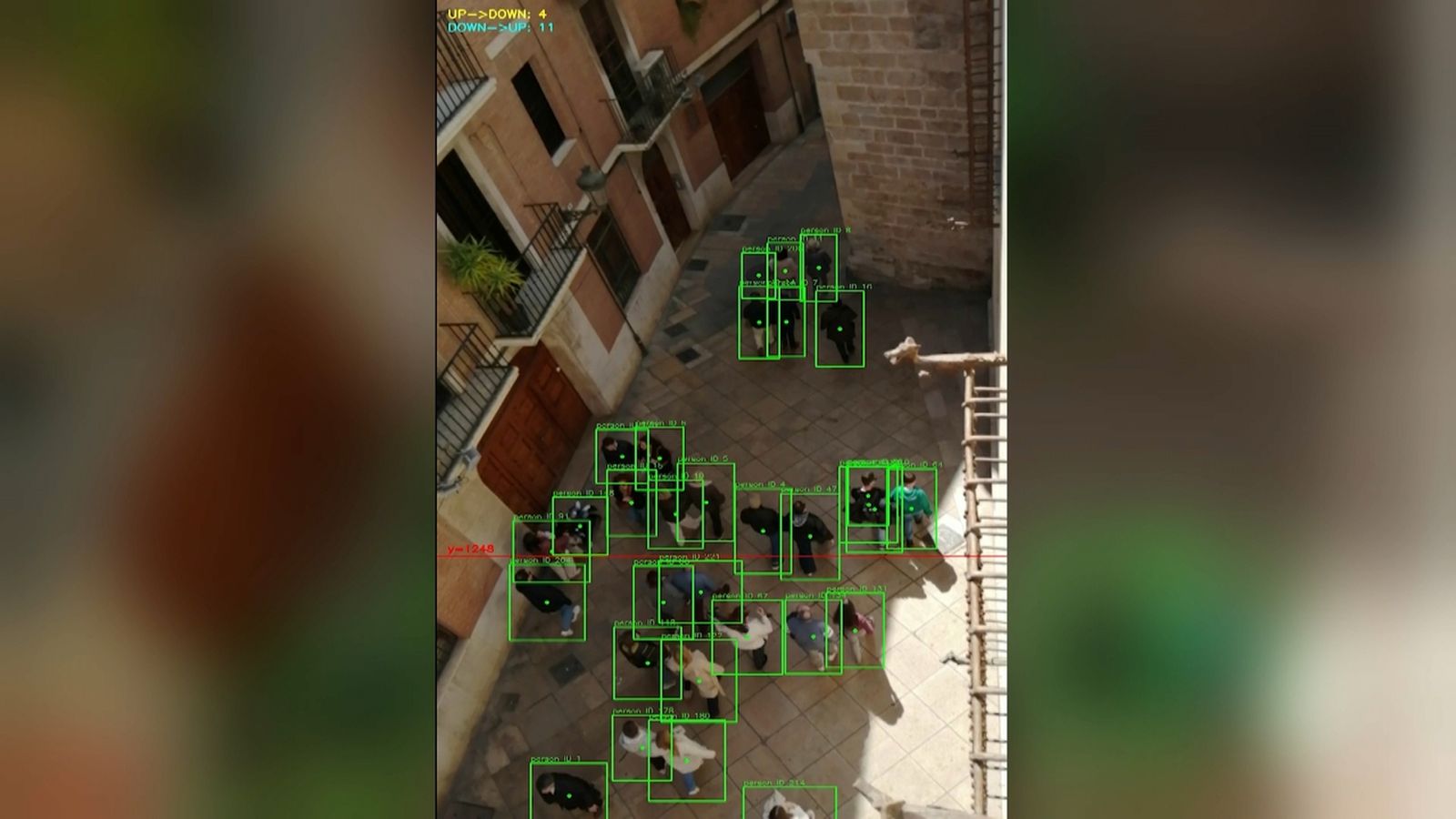 Un dels mesuraments efectuats pels drons per a monitorar els moviments dels visitants