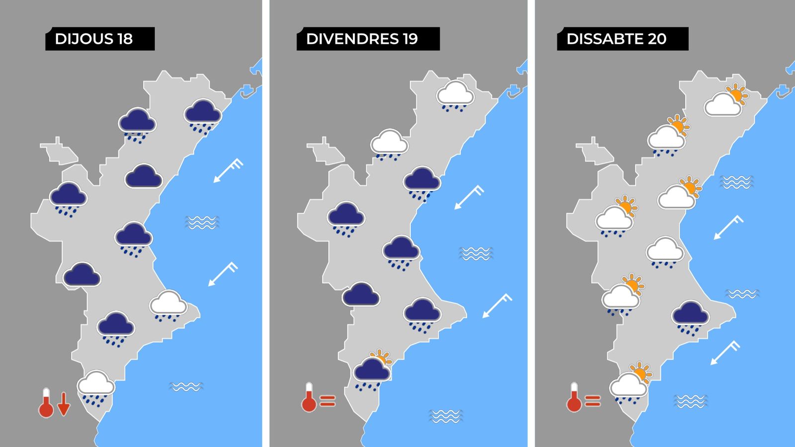 A partir de dijous, situació de pluges fortes