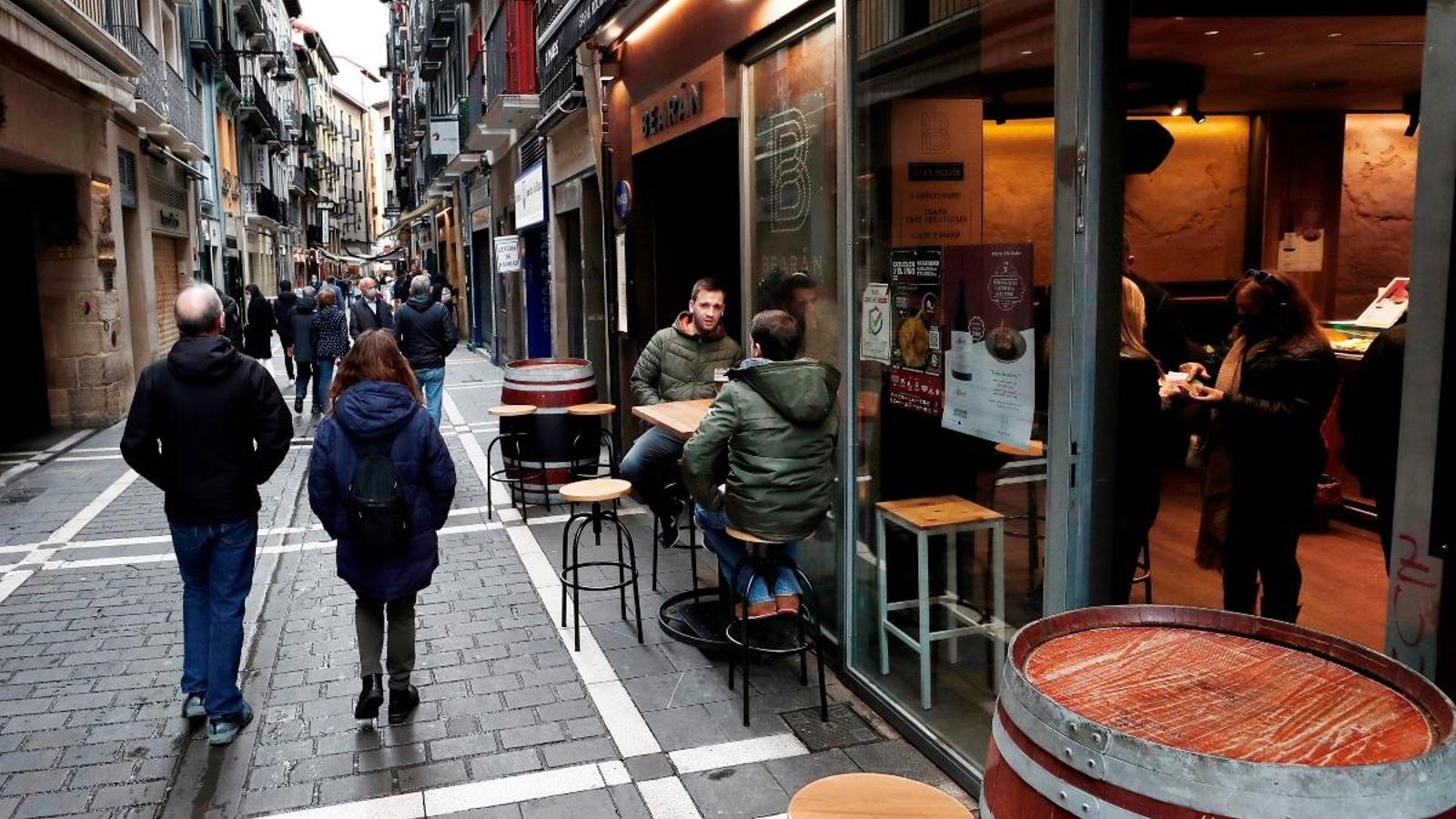 Carrer de Pamplona el passat diumenge. (Efe)