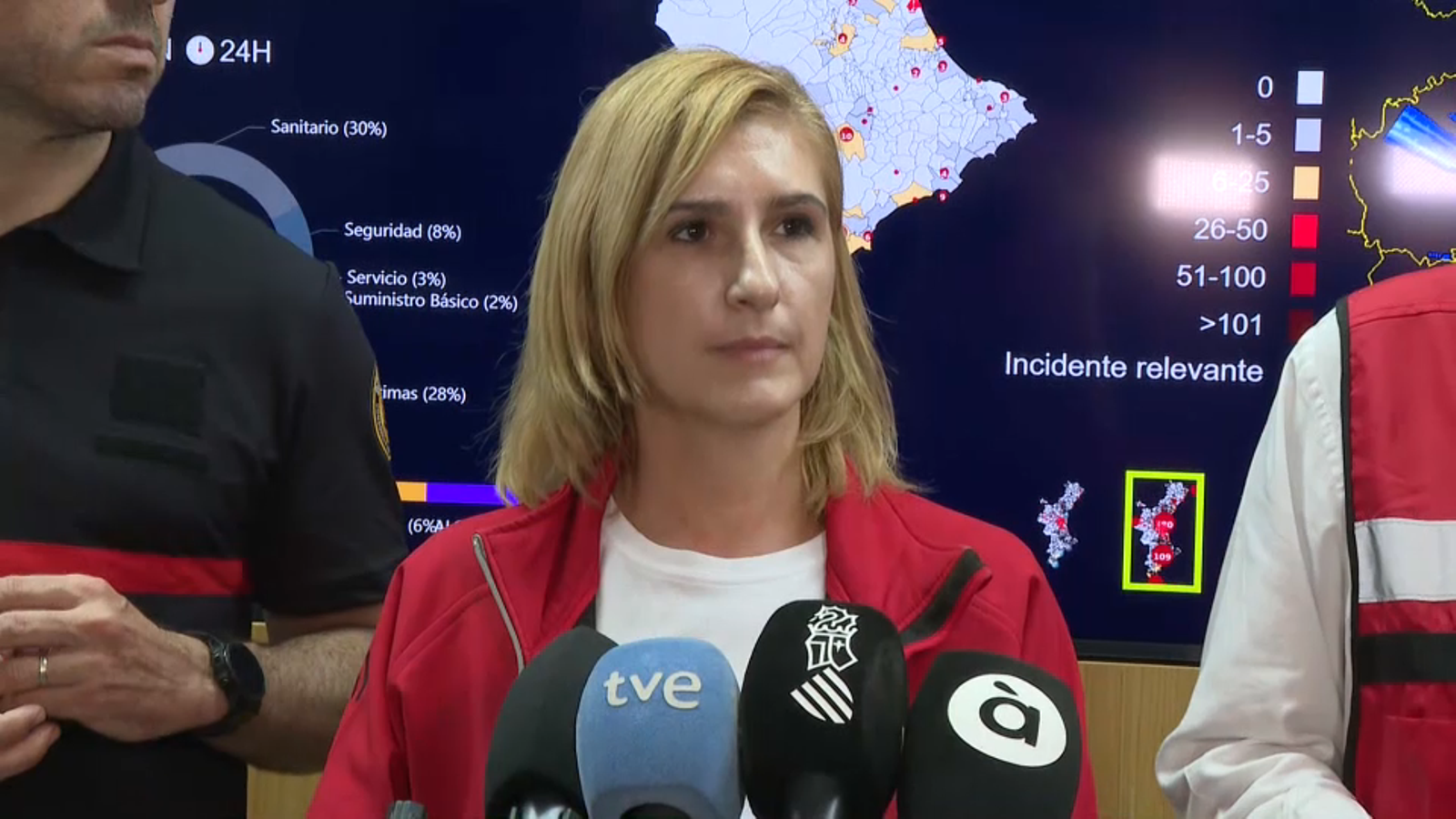L'exconsellera de Justícia, Salomé Pradas, durant una intervenció en el Cecopi La consellera de Justícia, Salomé Pradas, durant la seua intervenció