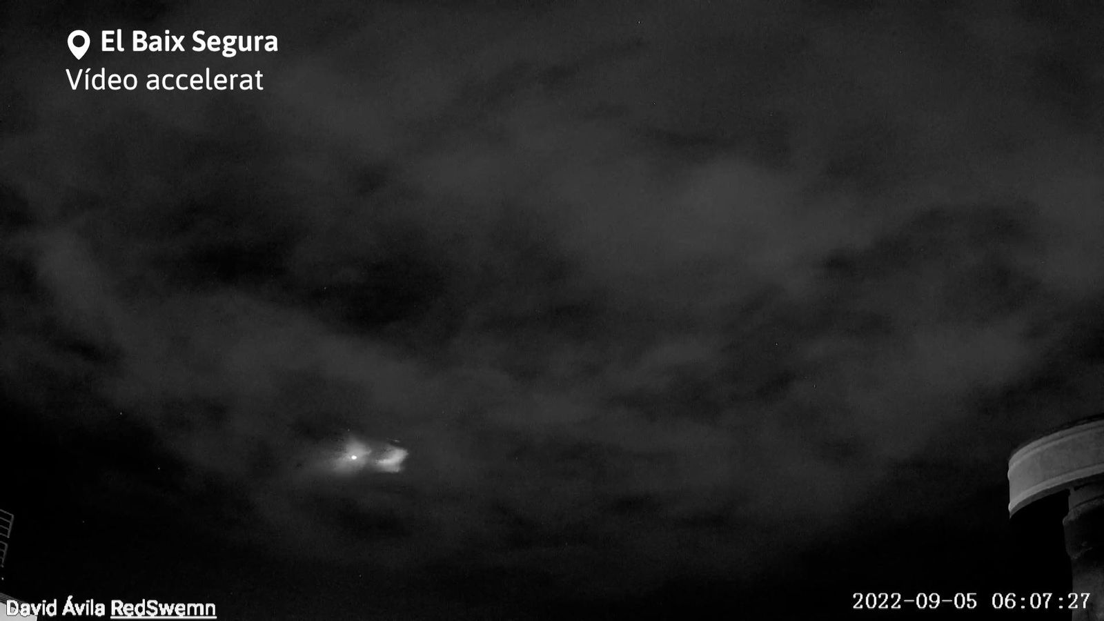 Així es va veure la segona fase del Falcon 9 des de la Comunitat Valenciana durant la madrugada del 5 de setembre de 2022