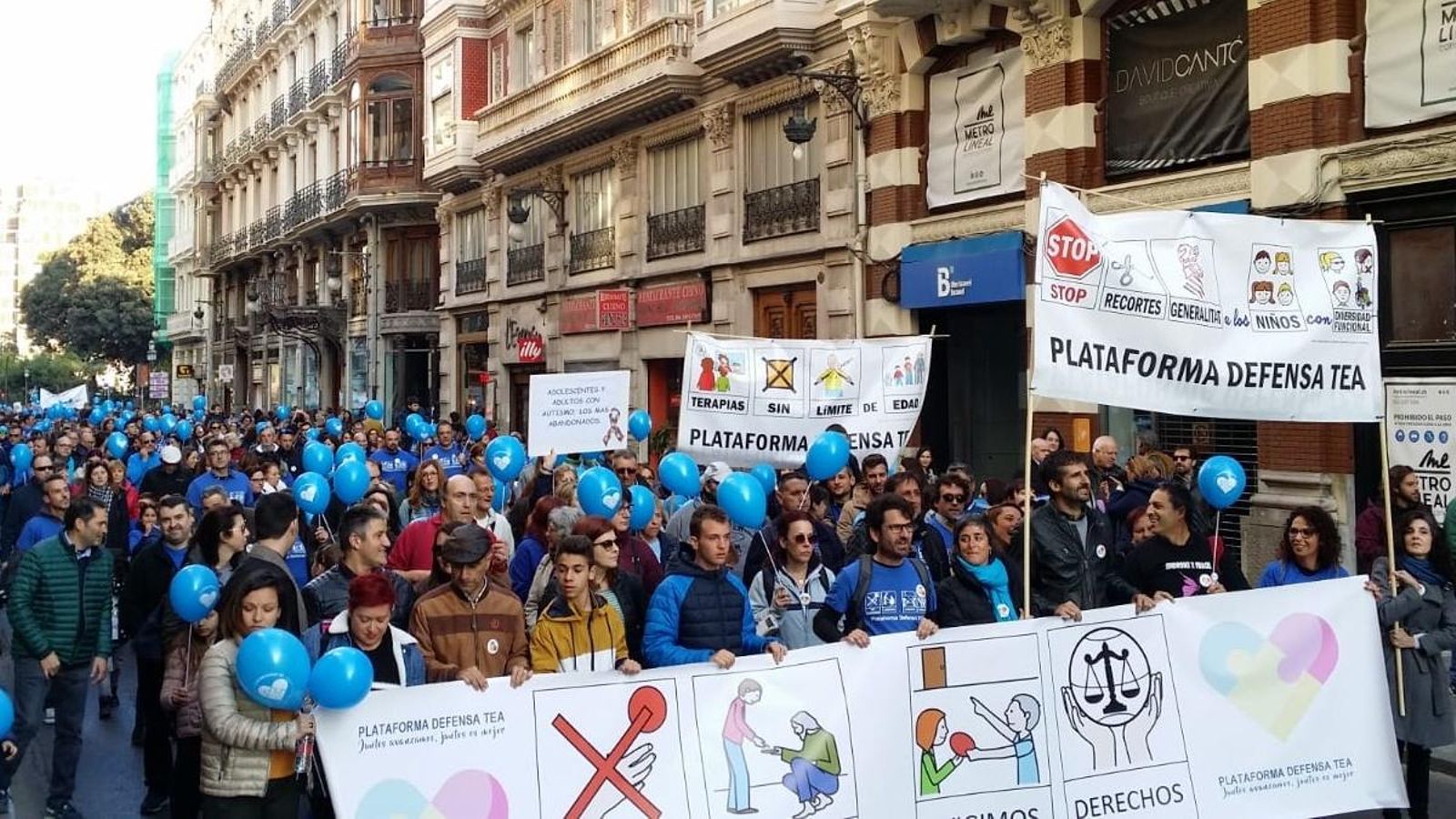 Una de les manifestacions de la plataforma Defensa TEA
