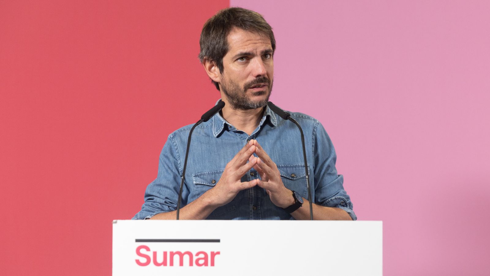 Ernest Urtasun, de Sumar, en una roda de premsa de fa uns dies