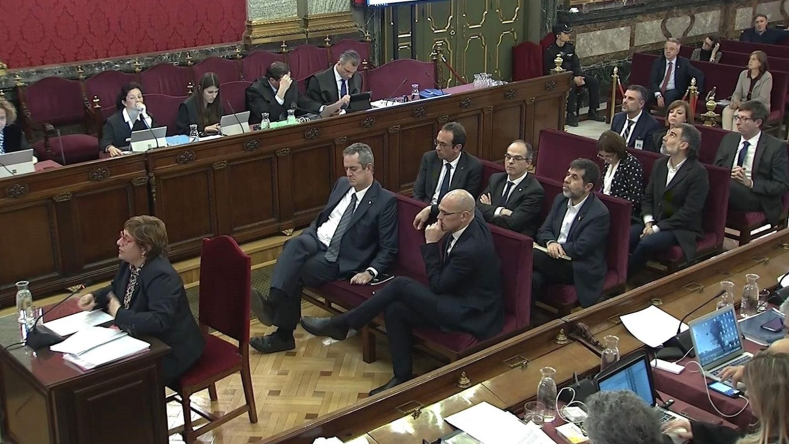 Imatge de la declaració de Dolors Bassa en la cinquena jornada del juí