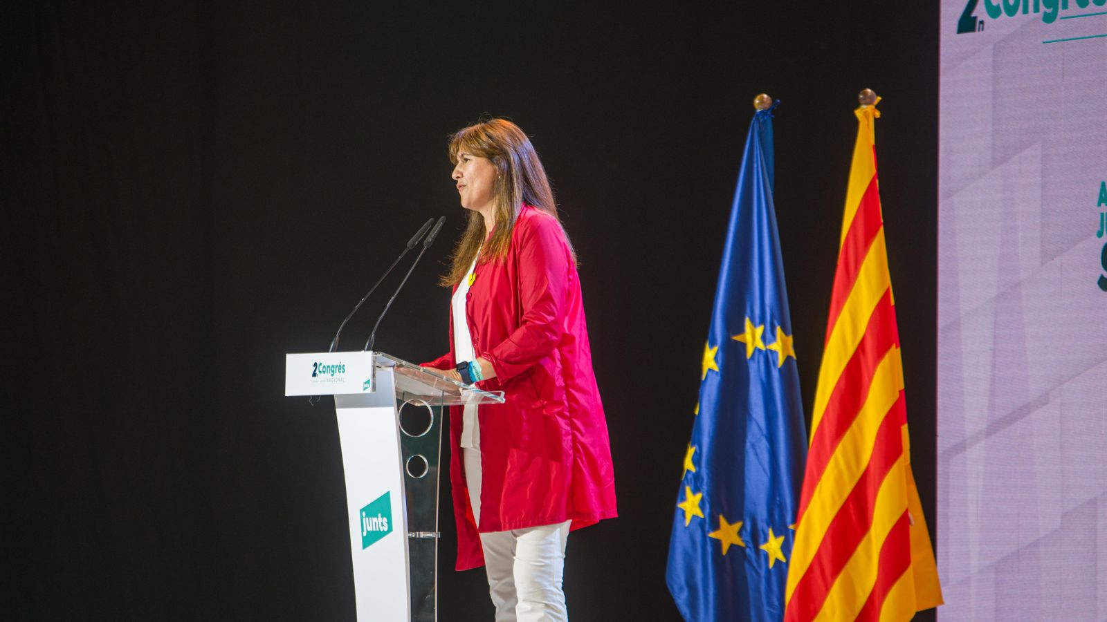 Borràs intervé en el congrés de Junts per Catalunya, el passat 16 de juliol de 2022