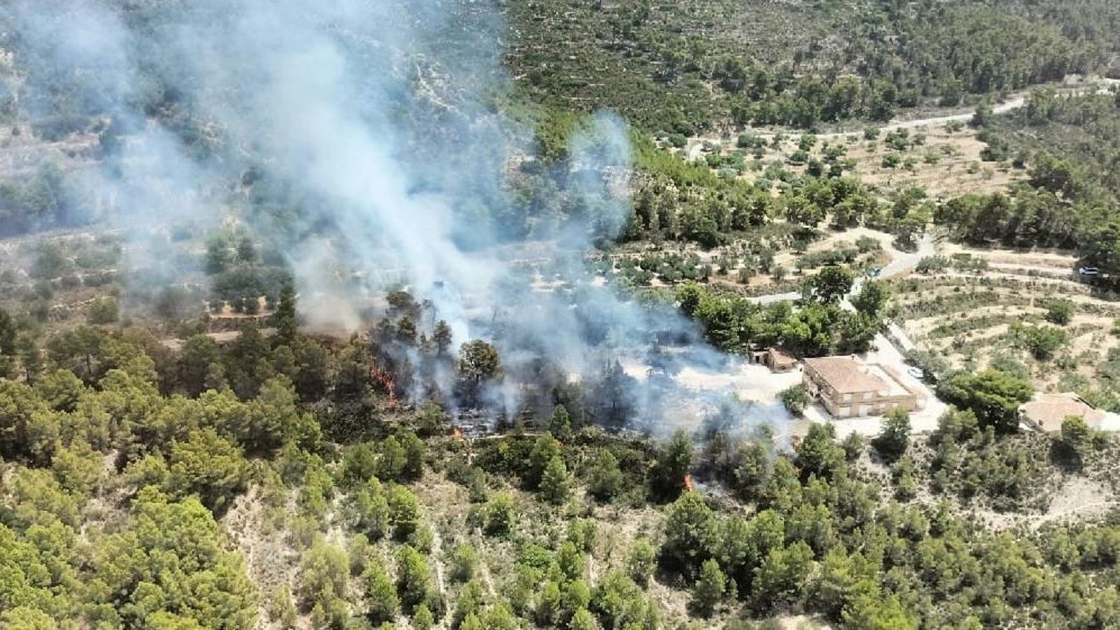 Incendi forestal a la partida del Realet, a Finestrat