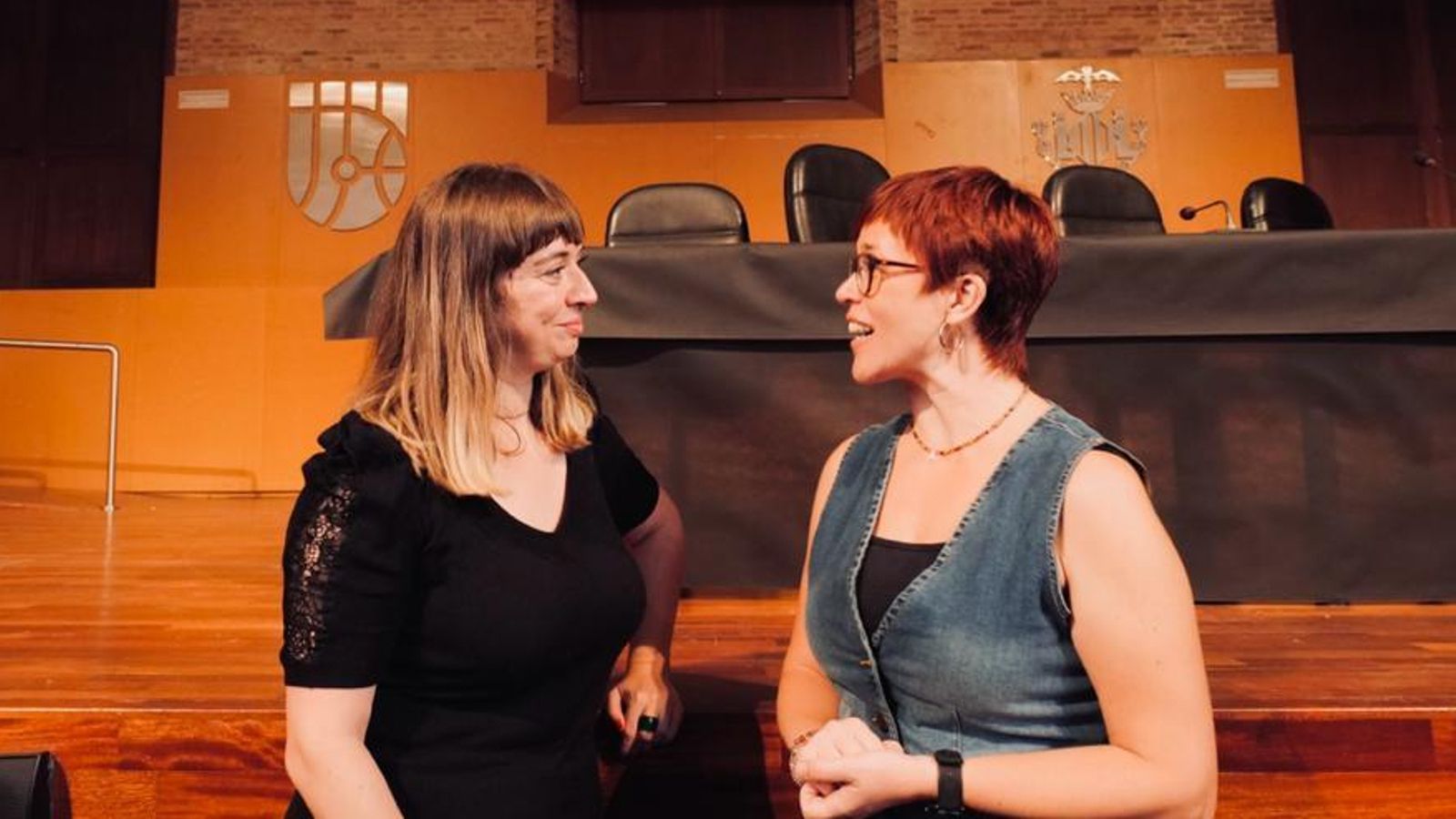 Amparo Piquer i Àgueda Micó, durant el Consell Nacional celebrat aquest dissabte