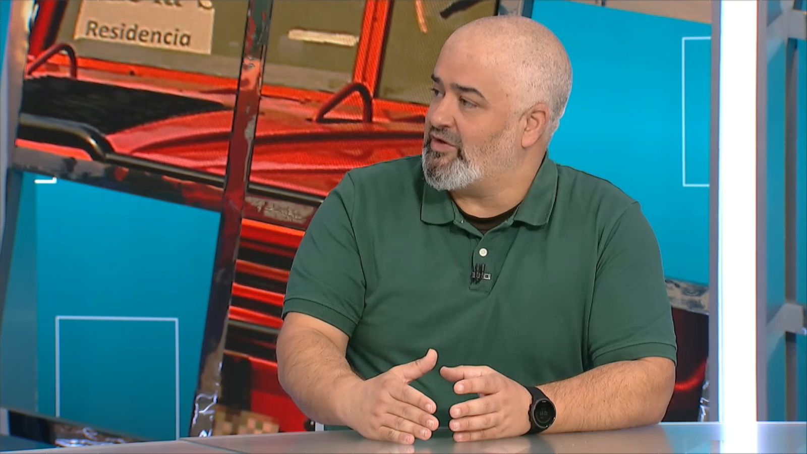 Ferran Dalmau, entrevistat aquest dissabte en l'avanç informatiu sobre l'incendi forestal de Montitxelvo