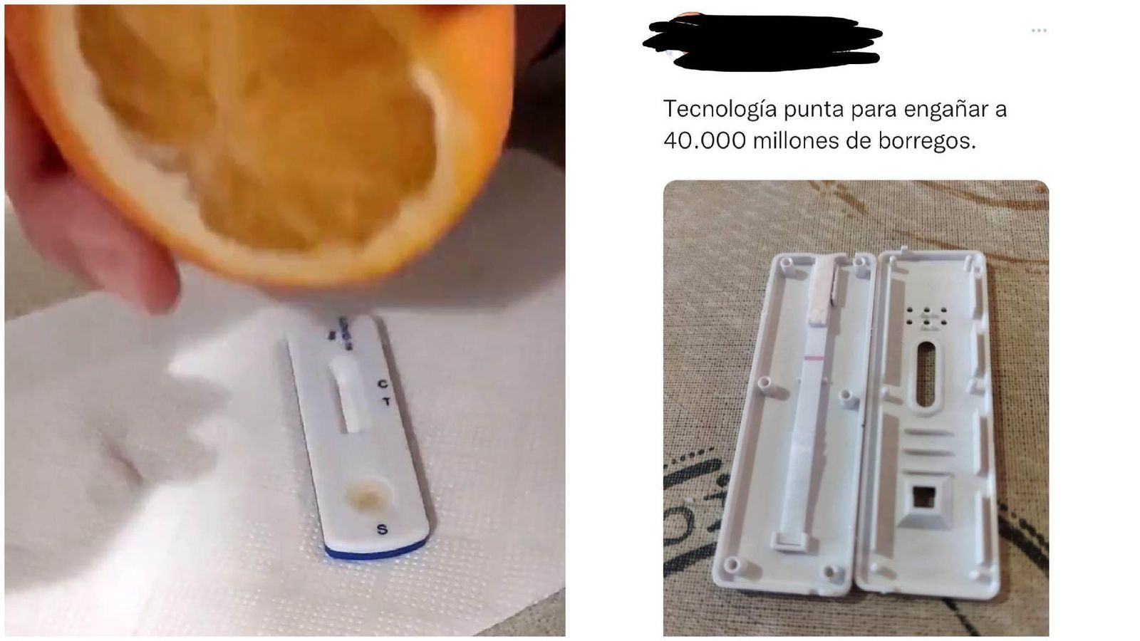 Publicacions en xarxes socials que denuncien la falsedat dels tests d'antígens