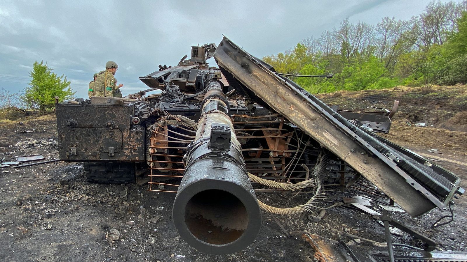 Tanc rus destrossat a la regió de Khàrkiv