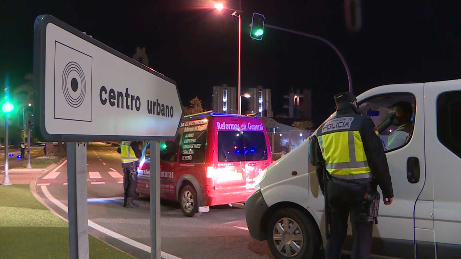 Control policial a l'entrada de Benidorm