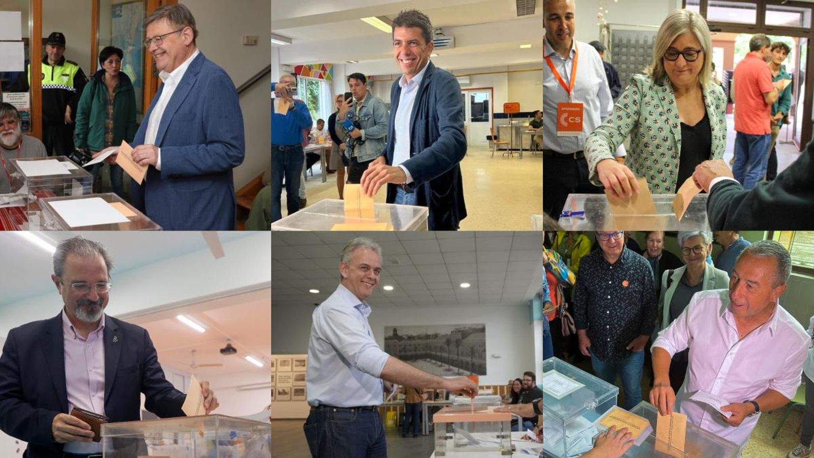 Els sis candidats a la Generalitat dipositen el vot, aquest diumenge
