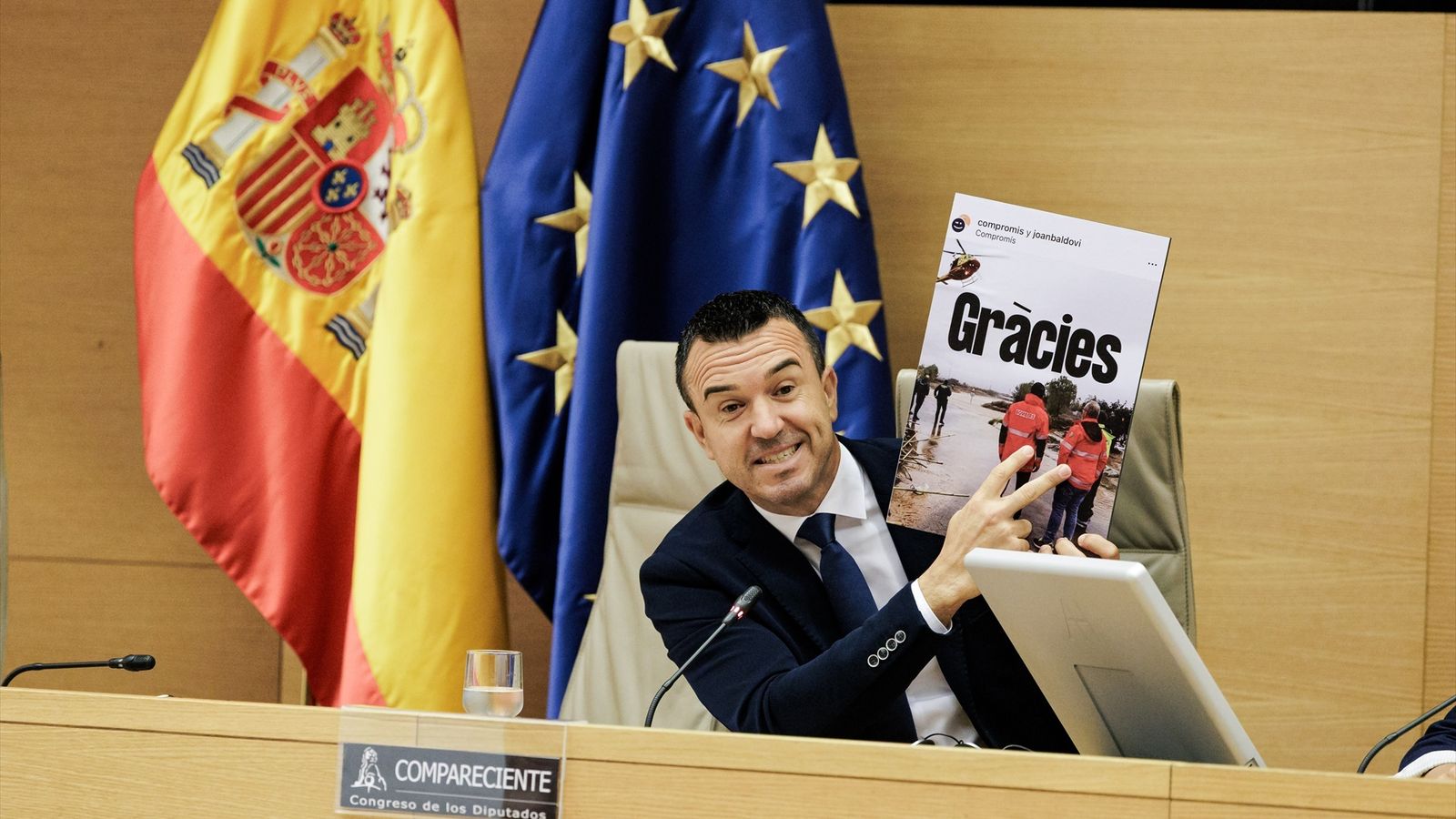 Vicent Mompó, president de la Diputació de València, a la Comissió d'Investigació sobre la dana al Congrés dels dels Diputats, este dilluns