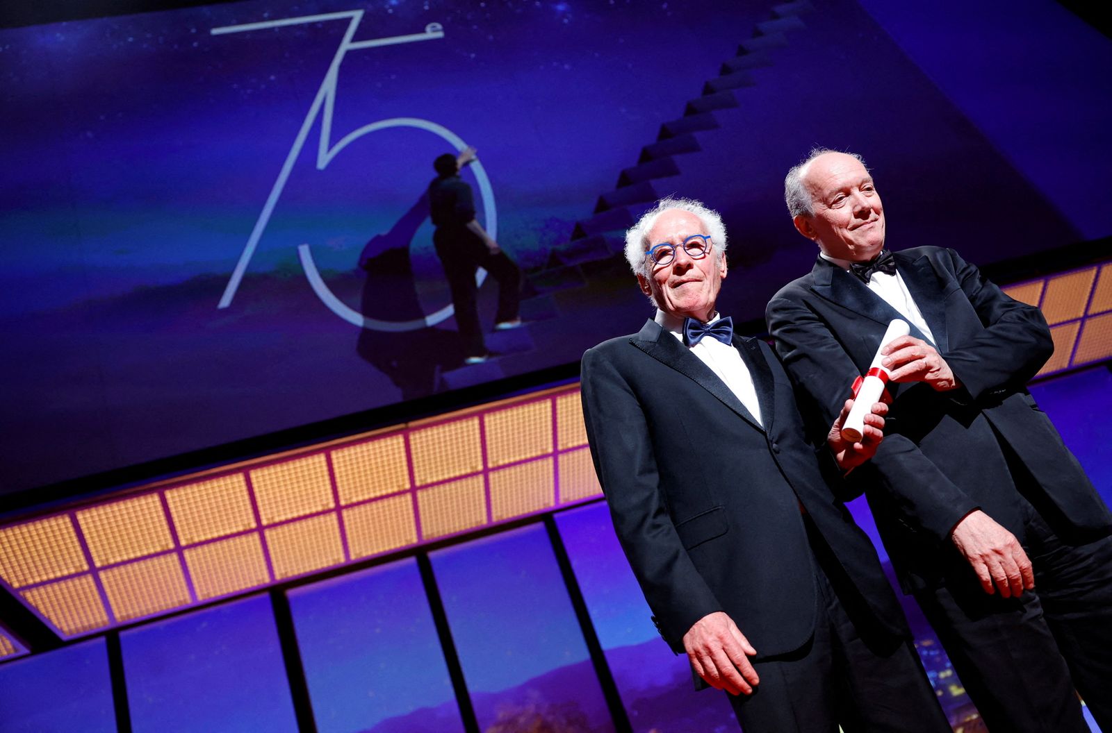 Els germans Jean-Pierre i Luc Dardenne, guanyadors del premi especial pel 75 aniversari del festival