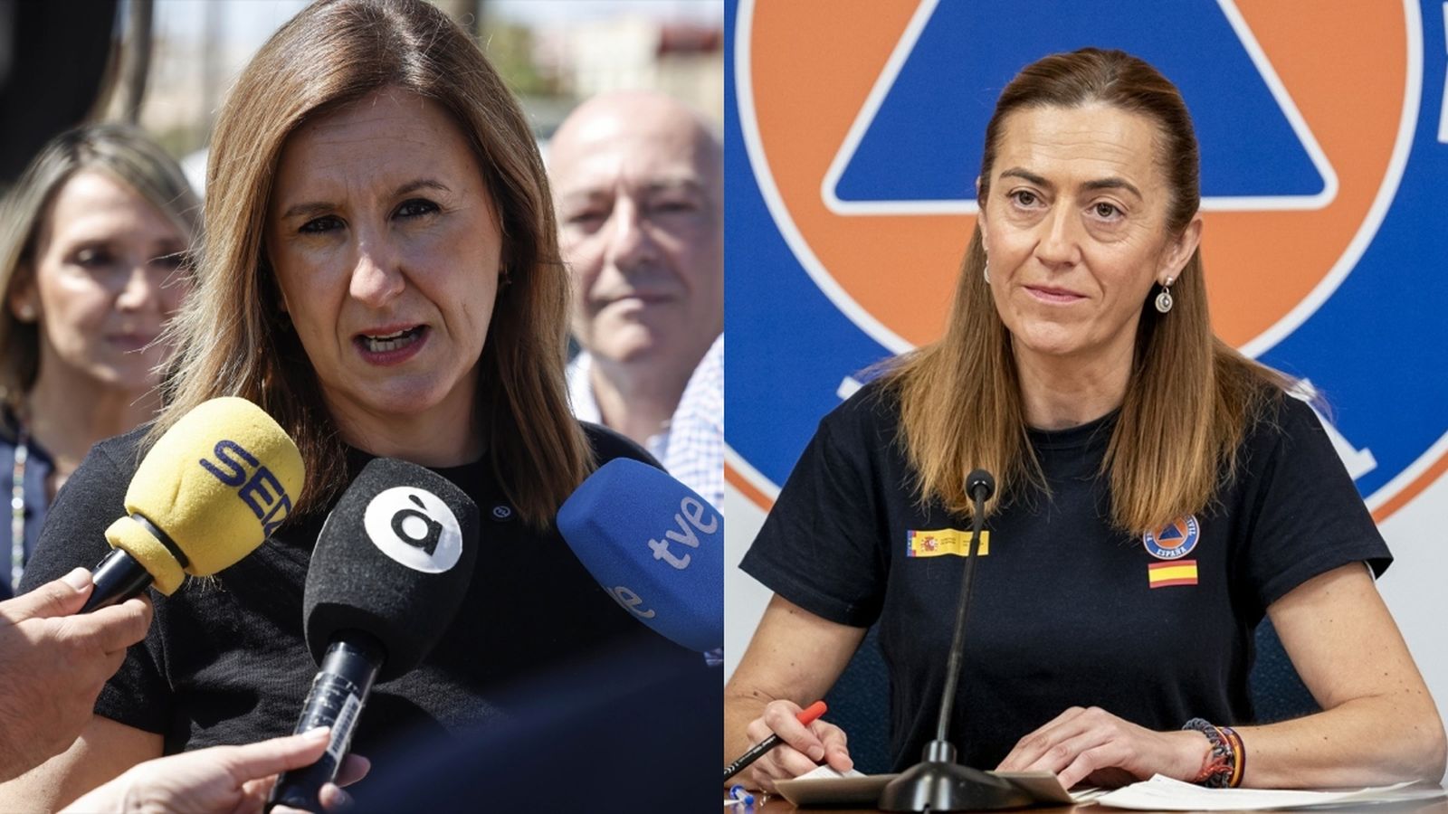 L'alcaldessa de València, María José Catalá, i la cap de Protecció Civil, Virgínia Barcones